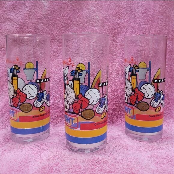 Vintage 1988 Spuds Makenzie Bud Light glass set (3) Anheuser-Busch collectible - Picture 2 of 10